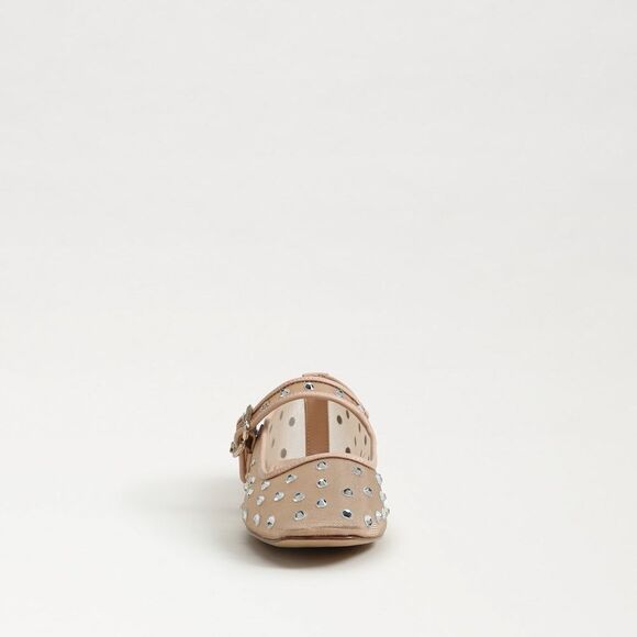 Michaela Shine Mesh Gem Embellished Mary Jane Flats- Vintage  Sam Edelman Michaela Shine Mary Jane Flat, Vintage Pink Mesh Size 6.5